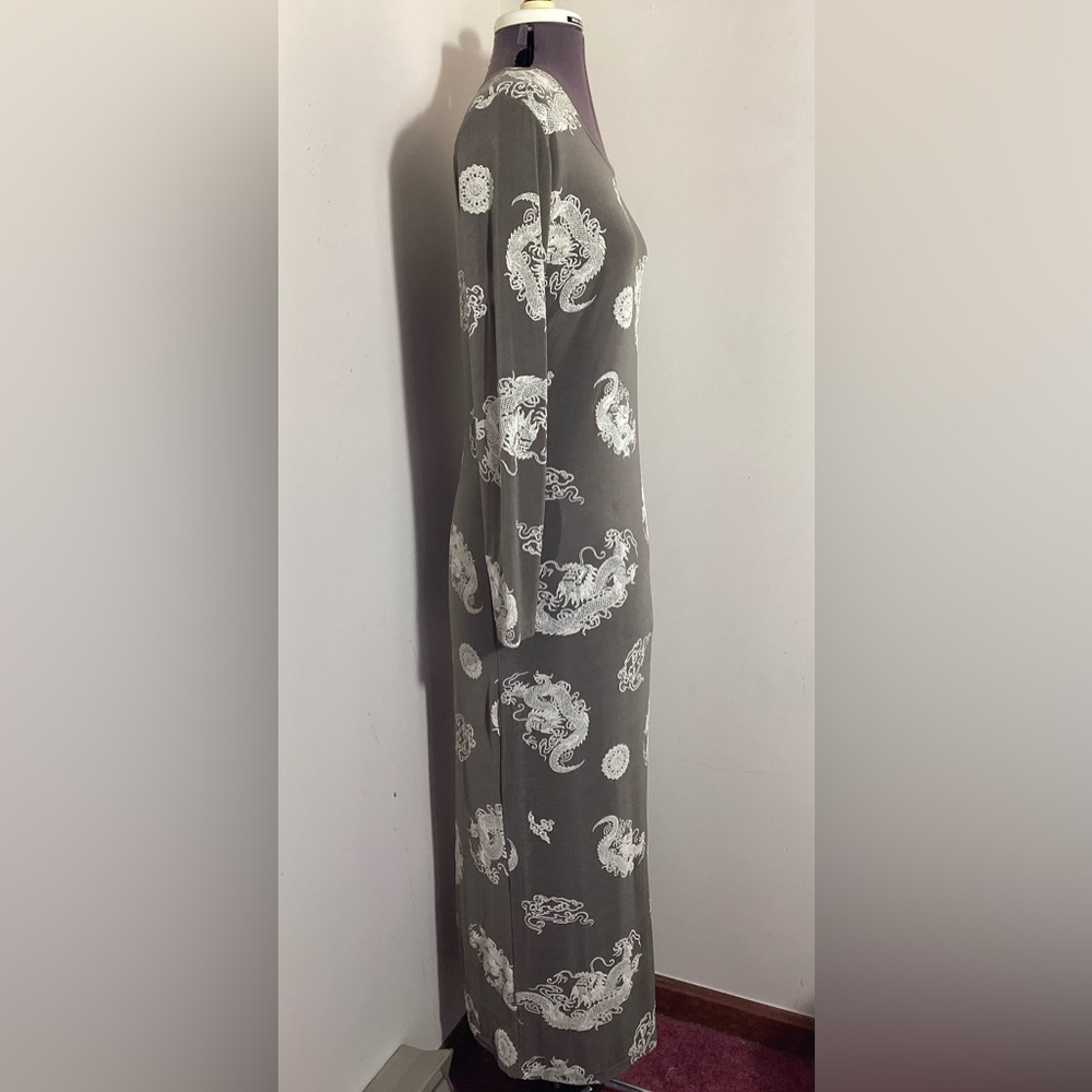Es Se Vtg Novelty Print Maxi Dress Sz S/M 90s Y2k… - image 3